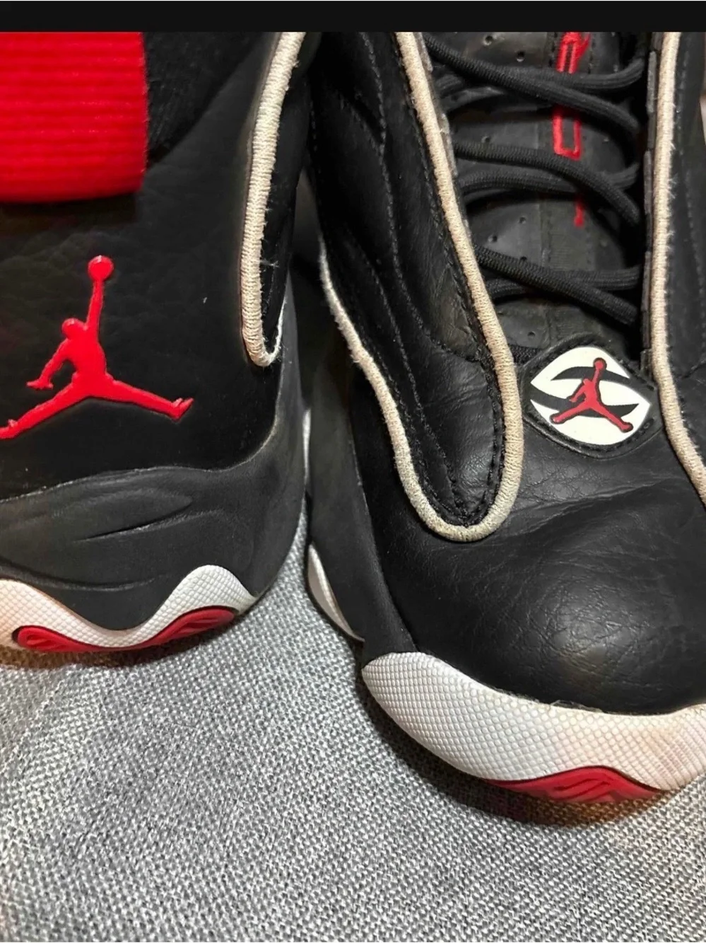 Jordan Black White and Red Retro Basketball Sneakers